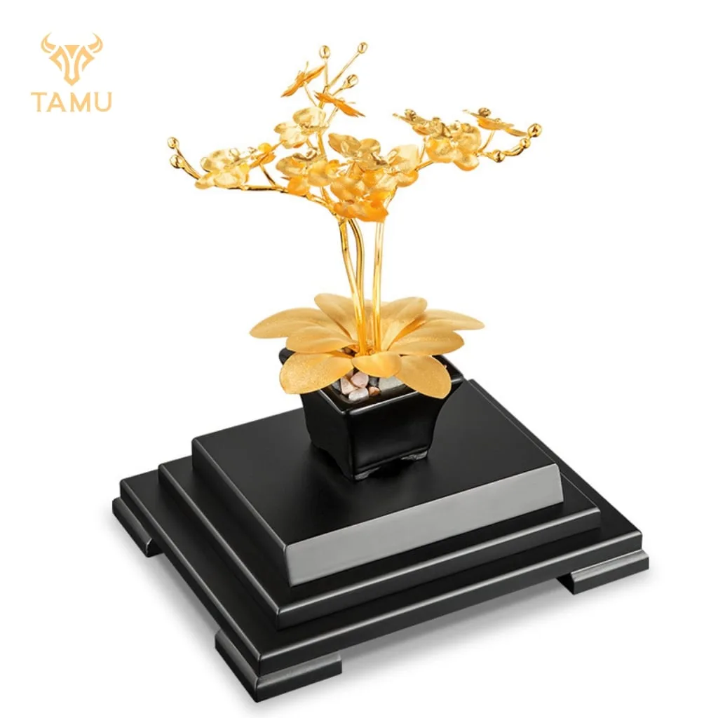 Chậu hoa lan hồ điệp vàng 24K hình ảnh 4