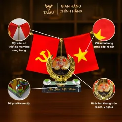 Chi tiết bộ cờ taplo trang trí xe hơi hình ảnh 2