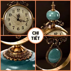 Chi tiết đồng hồ để bàn phong cách cổ điển châu âu