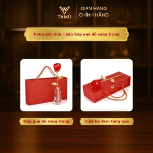 Chi tiết hoa hồng pha lê mạ vàng 24k hình ảnh 3