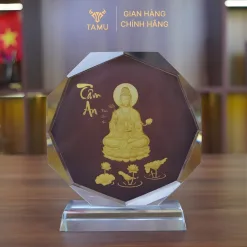 Cúp pha lê in uv 3D hình quan âm tâm an hình 4