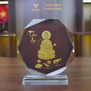 Cúp pha lê in uv 3D hình quan âm tâm an hình 4