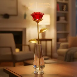 Hoa hồng pha lê mạ vàng 24k hình ảnh 4