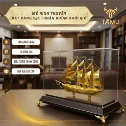 Alternative view of Mô Hình Thuyền Dát Vàng 24K Thuận Buồm Xuôi Gió