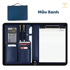 Sổ tay doanh nhân cao cấp màu xanh có quai