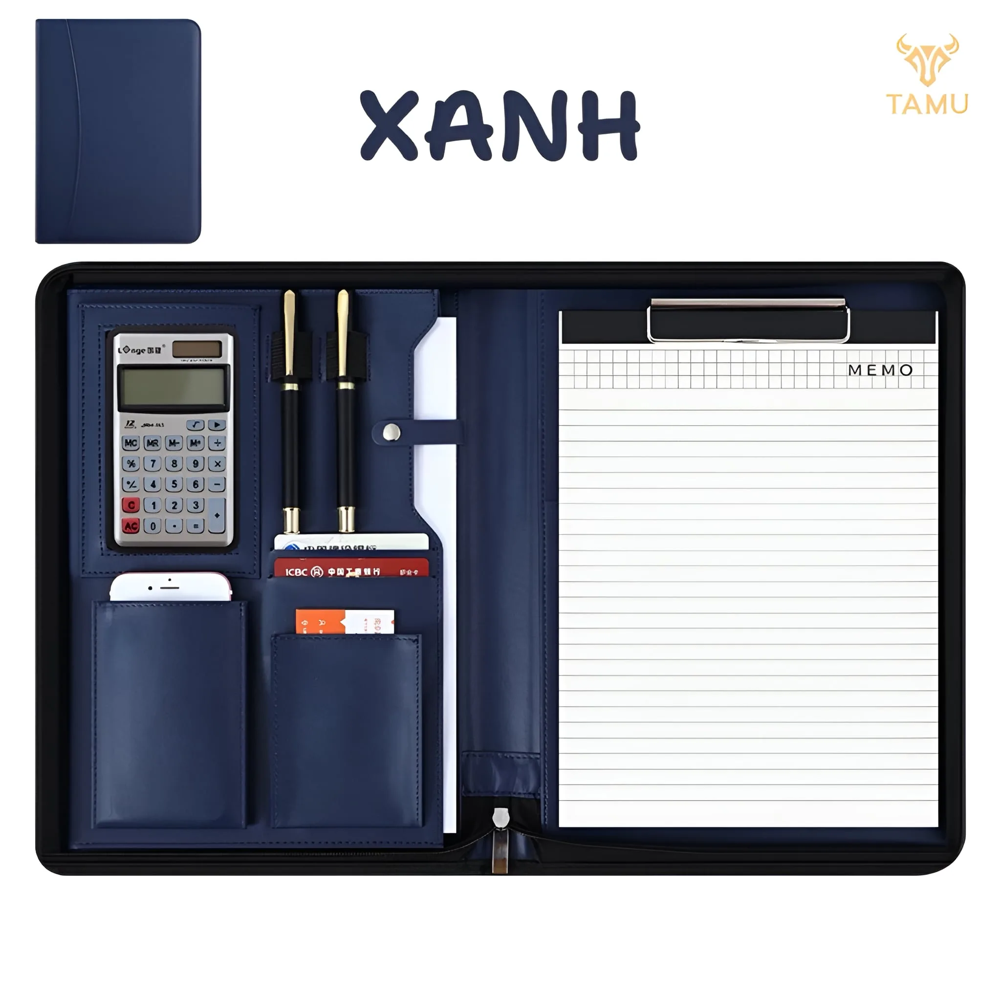 Sổ tay doanh nhân cao cấp màu xanh