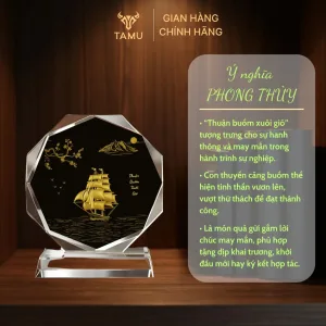 Ý nghĩa cúp pha lê thuyền thuận buồm xuôi gió nền đen