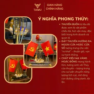Ý nghĩa hộp cắm bút thuyền 3 cánh 2 cờ