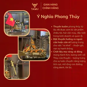 Ý nghĩa hộp cắm bút thuyền 5 cánh 1 cờ
