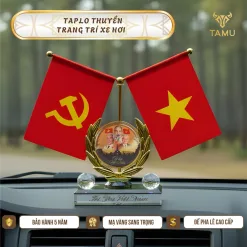 Bộ Cờ Tổ Quốc Trang Trí Thảm Taplo Xe Ô Tô, Cờ Để Bàn Làm Việc, Quà Lưu Niệm