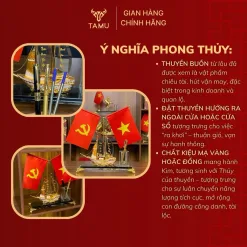 ( TỔNG HỢP) Hộp Đựng Bút Pha Lê TAMU Thuận Buồm Xuôi Gió, Chất Liệu Đồng Mạ Vàng Và Pha Lê K9 Cao Cấp, Quà Lưu Niệm