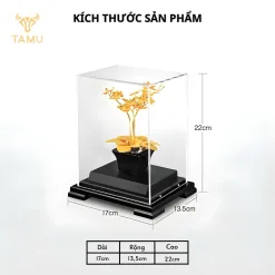 Cây Hoa Lan Mạ Vàng 24K TAMU Phong Thủy May Mắn Tài Lộc - Kèm Hộp Quà Tặng Cao Cấp, Quà Lưu Niệm