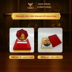 Cúp Pha Lê Để Bàn TAMU Tự Hào Việt Nam In UV Cao Cấp 3D Trang Trí Bàn Làm Việc, Quà Lưu Niệm