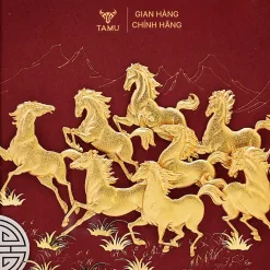 Chi tiết tranh ngựa dát vàng 24K mã đáo thành công hình ảnh 2