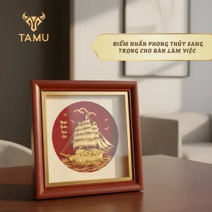 Công dụng tranh thuyền buồm dát vàng 24k thuận buồm xuôi gió hình ảnh 2