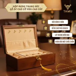 Hộp đựng trang sức gỗ óc chó cỡ vừa cao cấp