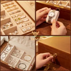 Hộp đựng trang sức gỗ óc chó cỡ vừa cao cấp hình ảnh 4