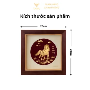 Thông số tranh ngựa nền đen dát vàng 24K mã đáo thành công