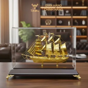 Mô hình thuyền vàng 24K