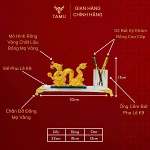 Chi tiết hộp cắm bút kim long phú quý