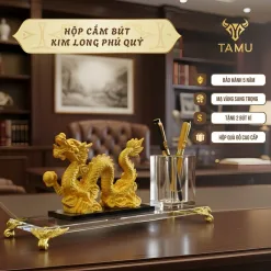Hộp cắm bút kim long phú quý