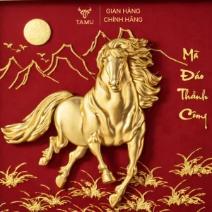 Cận cảnh ngựa dát vàng 24k sắc nét cho quà tặng khách hàng vip
