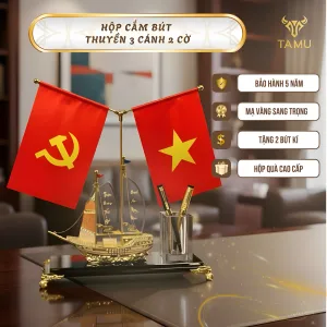 ộp cắm bút pha lê thuyền 3 cánh quà tặng sếp ý nghĩa