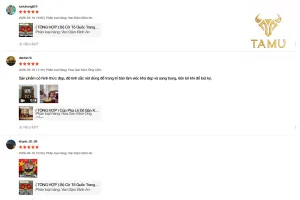 Một số đánh giá của khách hàng trên gian hàng Shopee chính thức của TAMU Pha Lê