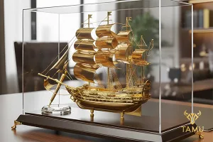 Các mẫu quà tặng thuyền buồm mạ vàng được ưu chuộng nhất 2026 - Thuyền buồm mạ vàng kích thước lớn